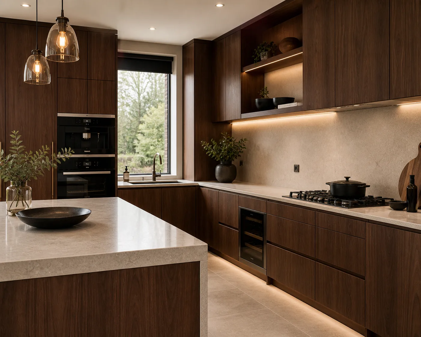 Bespoke walnut kitchen in Hackney